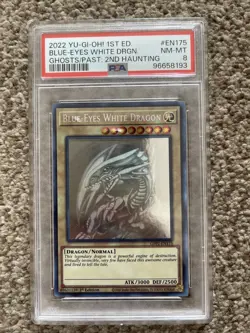 Yu-Gi-Oh TCG GFP2-EN175 Blue-Eyes White Dragon Ghost Rare 1st Edition PSA 8 - Image 1