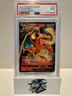 2023 Pokemon SWSH Charizard V Crown Zenith PSA 9 MINT - #018/159 Holo Rare Card - Image 1