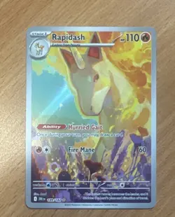 ⚡Pokemon Destined Rivals Rapidash Full Art Rare Card 189/182 Pack Fresh 💎 - Image 1