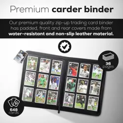9 Pocket Trading Card Binder, Card Collection Binder PU Leather, 36 Pages for... - Image 4