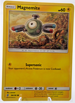 Magnemite 58/236 Sun & Moon Unified Minds Common Pokemon Card 2019 - Image 1