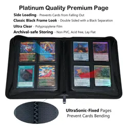 Premium 4 Pocket Card Binder, Fits 368 Trading Cards Ringless Trading Card Al... - Image 3