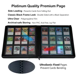 GrinOwl 12 Pocket Trading Card Binder, Fits 912 Trading Cards 900+ Pockets Ri... - Image 3