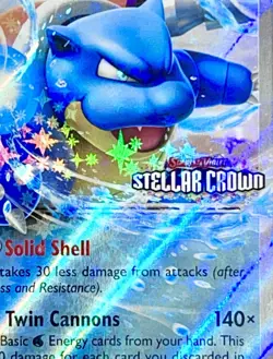 Blastoise ex 030/142 Ultra Rare STAMPED Pokemon Card TCG 2024 Stellar Crown NM+ - Image 2