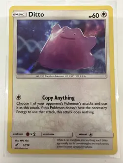 Pokemon TCG Holo Ditto Card 17/18 Detective Pikachu Movie - Image 1