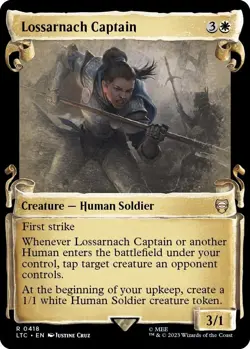 MTG Lossarnach Captain 418 Rare Showcase Scrolls LTC Commander - Image 1