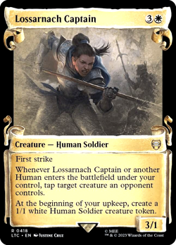 MTG Lossarnach Captain 418 Rare Foil Showcase Scrolls LTC Commander - Image 1