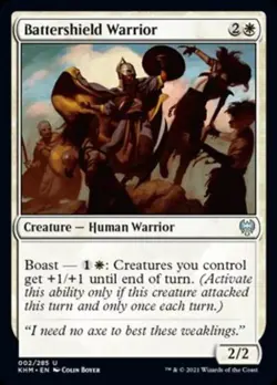 Battershield Warrior -Foil Light Play MTG Kaldheim - Image 1
