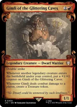 MTG Gimli of the Glittering Caves 434 Rare Showcase Scrolls LTC Commander - Image 1