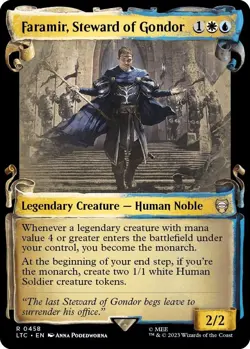MTG Faramir, Steward of Gondor 458 Rare Showcase Scrolls LTC Commander - Image 1