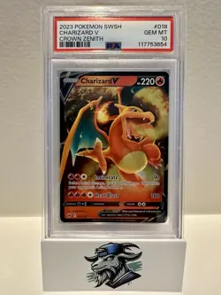 2023 Pokemon SWSH Charizard V Crown Zenith PSA 10 GEM MINT - #018/159 Holo Rare - Image 1