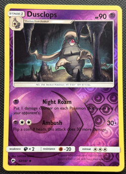 Dusclops 52/147 Burning Shadows Reverse Holo LP Pokemon 2017 - Image 1