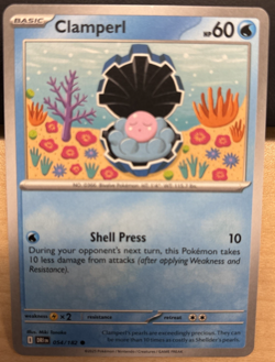 Pokemon Scarlet & Violet Destined Rivals 054 Clamperl COMMON - Image 1