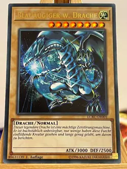 Blauaugiger W. Drache Erde LCKC-DE001 Ultra Rare Deutsch EX YUGIOH - Image 1