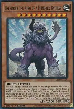 Behemoth the King of a Hundred Battles JUSH Super Rare Yugioh Justice Hunters - Image 1