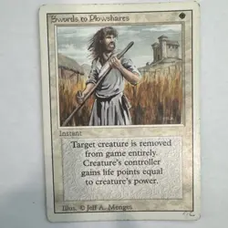 MTG Swords To Plowshares Revised 3ED Uncommon Vintage Instant One Mana Removal - Image 1