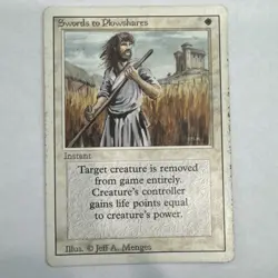 MTG Swords To Plowshares Revised 3ED Uncommon Vintage Instant One Mana Removal - Image 1