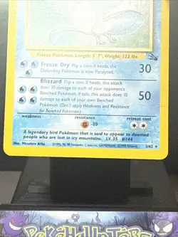 Pokemon Card Articuno 2/62 Holo Rare Fossil Set 1999 WOTC Played - Image 3