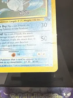 Pokemon Card Articuno 2/62 Holo Rare Fossil Set 1999 WOTC Played - Image 4