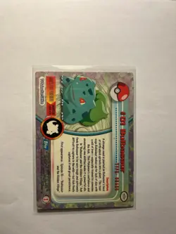 1999 Topps Series 1 Pokemon TV Animation Blue Logo Bulbasaur #1 Vintage Card MP - Image 2