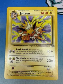 Jolteon 20/64 Jungle Unlimited Non Holo Vintage WOTC Pokemon Card - Image 1