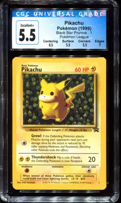 Pikachu #1 CGC 5.5 Black Star Promo Vintage Pokemon Card - Image 1
