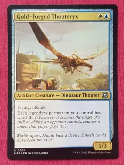 Magic The Gathering MARCH OF MACHINE FOIL AFTERMATH GOLD-FORGED THOPTERYX MTG - Image 1