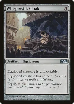 Magic The Gathering MTG WHISPERSILK CLOAK Magic 2011 NM Near Mint - Image 1