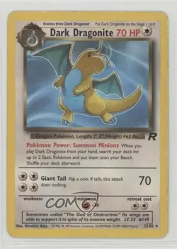 Dark Dragonite Pokemon Team Rocket #22 2000 10cj - Image 1