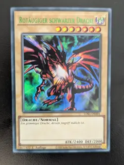 Rotaugiger schwarzer Drache LDS1-DE001 Grun Ultra Rare Deutsch EX YUGIOH - Image 1