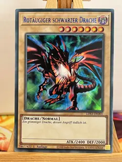Rotaugiger Schwarzer Drache LDS1-DE001 Ultra Rare Blau Deutsch EX YUGIOH - Image 1