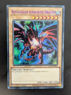 Rotaugiger schwarzer Drache LDS1-DE001 Lila Ultra Rare Deutsch EX YUGIOH - Image 1