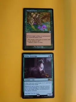 Feline Sovereign M21 Cat & Nature's Claim Magic the Gathering 2 Card. - Image 1