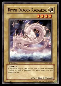 1996 Yu-Gi-Oh! 1st edition Divine Dragon Ragnarok #FET-EN002 Uncirculated NMT. - Image 1