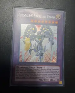 Yu-Gi-Oh! Elemental HERO Shining Flare Wingman LCGX-EN050 Secret 1st Ed LP - Image 1