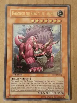 YuGiOh Behemoth the King of All Animals FET-EN014 Ultimate Rare 1st Edition NM - Image 1