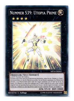 Number S39: Utopia Prime - MP16-DE043 - Super Rare 1st Edition Yugioh G - Image 1