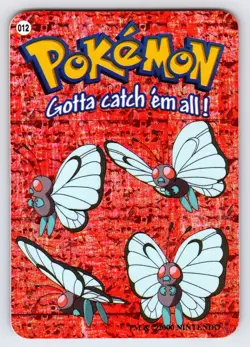Butterfree #012 Pokemon Vending Prism Holo Sticker Card Authentic Nintendo - VLP - Image 3