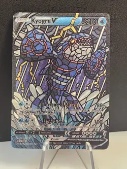 Kyogre CUSTOM Stained Glass Holo Van Gogh Shiny Pokemon Card For Display Only - Image 1