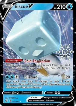 Eiscue V 055/192 Holiday Calendar Snowflake Stamp Promo Pokemon Card NM - Image 1