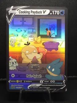 Pokemon Cooking Psyduck V Waifu Cute Doujin Ultra Rare Foil ACG Art Card - NM - Image 1