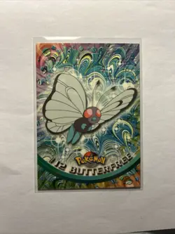 1999 Pokemon Topps BUTTERFREE #12 BLUE LOGO TV Animation Series 1 Near Mint Card - Image 1