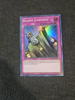 Solemn Judgment MAZE-EN063 Super Rare 1st Edition NM Yugioh Card - Image 1