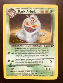 Dark Arbok Vintage Pokemon Card 2/82 Team Rocket Set Holo Rare Near Mint - Image 2