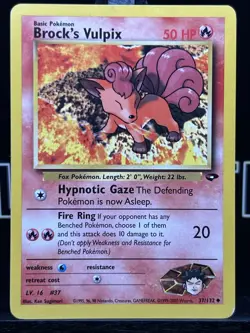 Brock's Vulpix 37/132 Gym Challenge Regular Uncommon Pokemon TCG 2000 LP - Image 3
