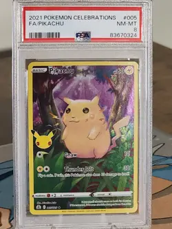 Pokemon TCG Pikachu Celebrations 005/025 Holo Holo Rare PSA 8 NM-MT - Image 1