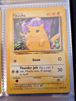 1995 Pikachu Gnaw Pokemon Card 58/102 40 HP Rare - Image 1