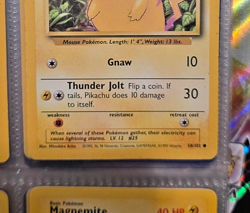 1995 Pikachu Gnaw Pokemon Card 58/102 40 HP Rare - Image 2