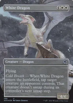 ADVENTURES IN THE FORGOTTEN REALMS..WHITE DRAGON BORDERLESS..FOIL..MTG..NRMT NP - Image 1