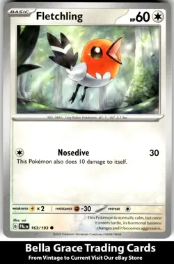 Fletchling #163/193 SV02: Paldea Evolved Pokemon Common - Image 1